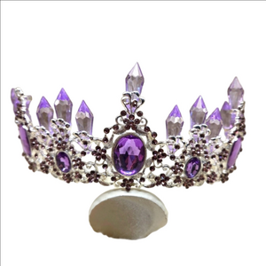Amethyst Crystal Rhinestone Queen Tiara Purple